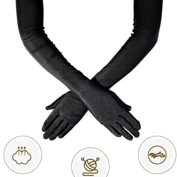 Women 1920s Flapper Set with Headband Beaded Necklaces Earrings Gloves for Vinta - Picture 4 of 7